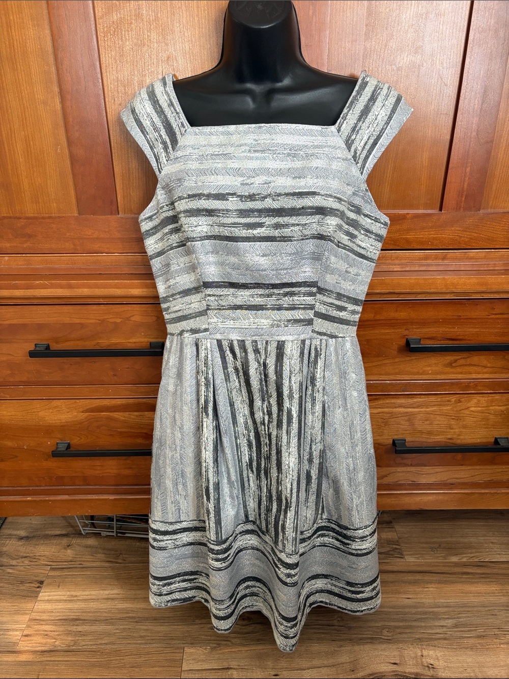 Yoana Baraschi Blue silver cocktail  dress for Anthropologie size 6